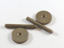 #3087-1 Aged Nickel BELL BRASS Metric Bridge Posts with Thumb Wheels (4mm)