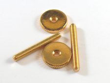 #3087-2 Gloss Gold METRIC Bridge Posts with Thumb Wheels (4mm)