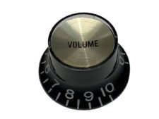 Vintage Style Foil Top Knob, Black Volume w/Gold Foil