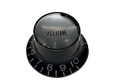 Vintage Style Foil Top Knob, Black Volume w/Silver Foil