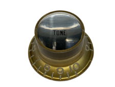 Vintage Style Foil Top Knob, Gold Tone w/Silver Foil