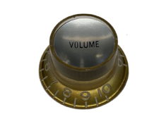Vintage Style Foil Top Knob, Gold Volume w/Silver Foil